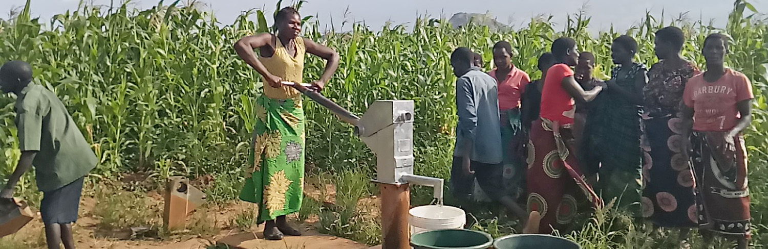 Borehole and pump in Malawi