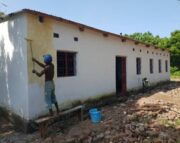 DIN Malawi - The finished building being painted