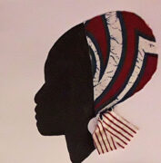 Chitenge card: silhouette head of a lady