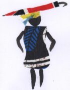 Chitenge card: lady with umbrella